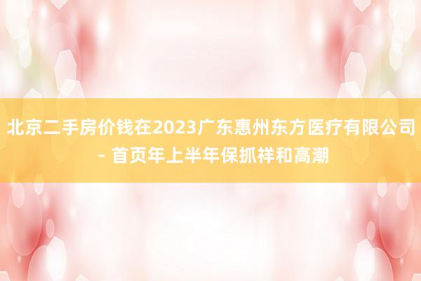 北京二手房价钱在2023广东惠州东方医疗有限公司 - 首页年上半年保抓祥和高潮